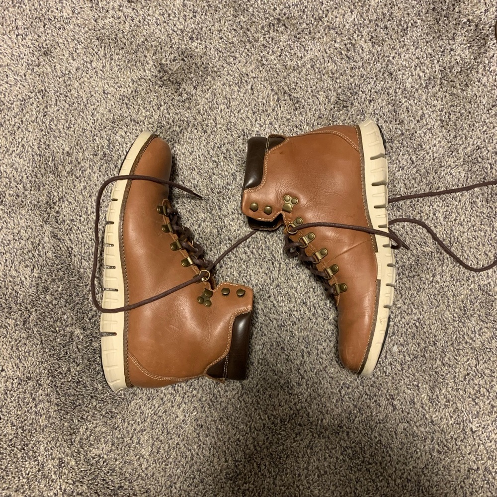 Cole Haan Zerogrand hiking boot. Water resistant brown boots